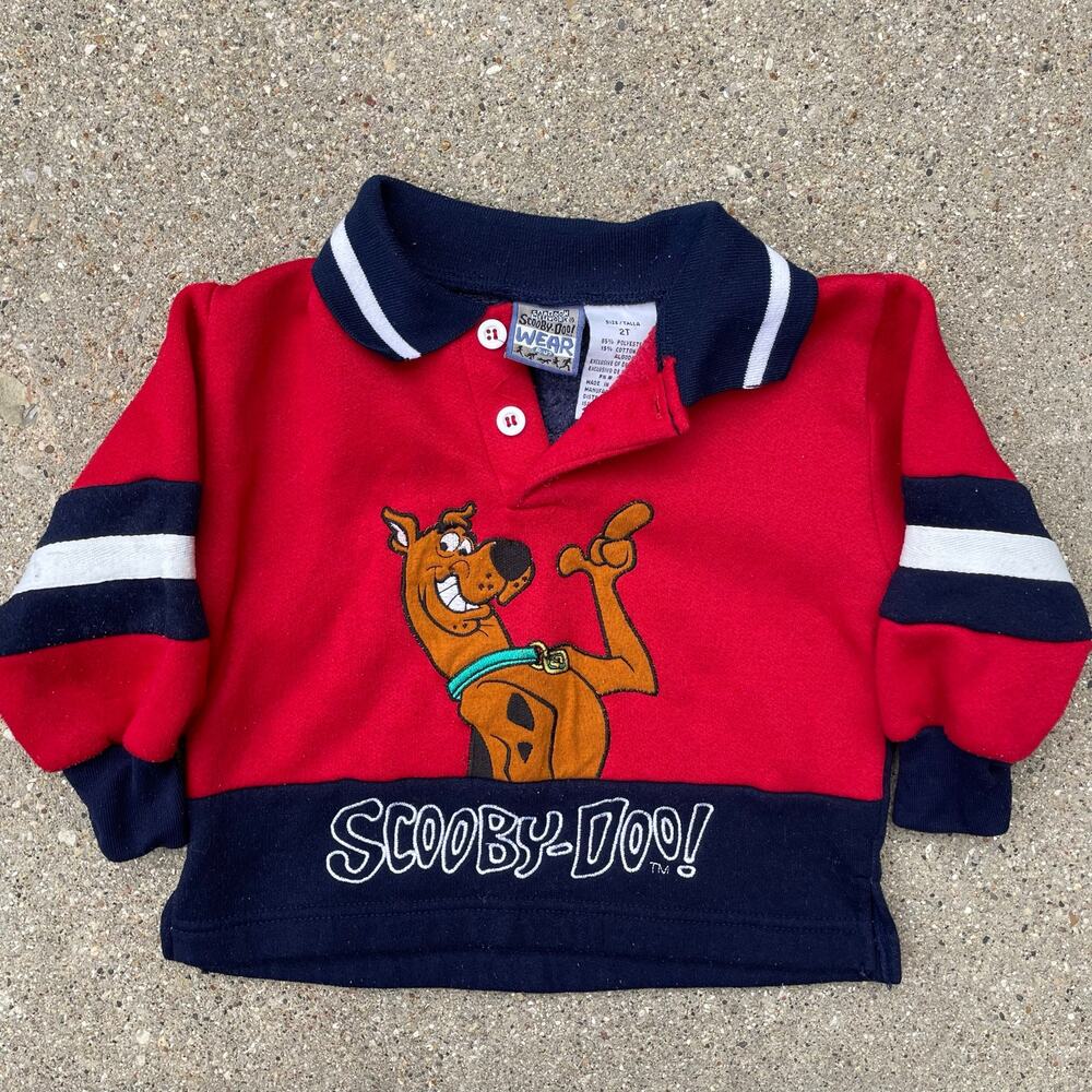 Vintage Y2K Scooby-Doo Cartoon Network Varsity Pullover Sweatshirt Toddler 2T